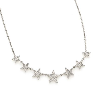 Collana in oro bianco 14K con diamanti