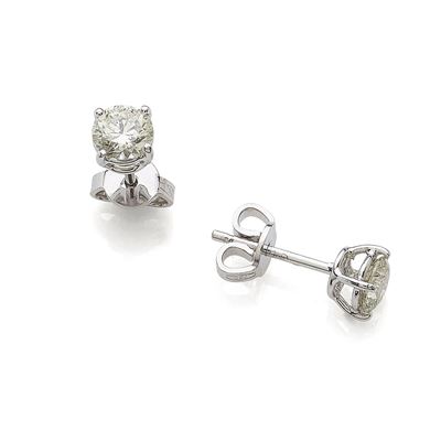 Orecchini in Oro Bianco 18K con Diamanti Taglio Brillante