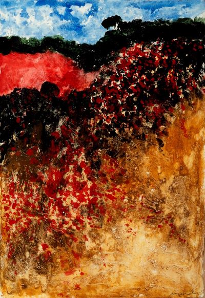 Estate - tecnica mista su cartoncino, 50 x 35 cm, 1980 ca.