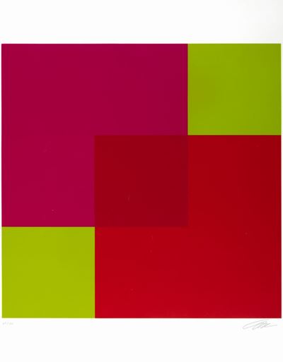 Composizione in Rosso, Rosa e Verde