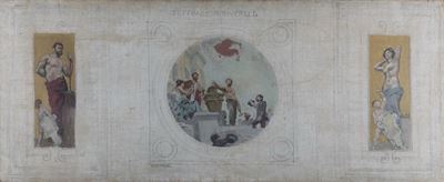 Il Suffragio Universale, bozzetto per affresco, olio su tela