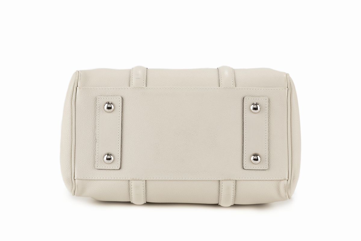 Louis Vuitton - Sofia Coppola, Bauletto in pelle bianco ghiaccio con tracolla staccabile