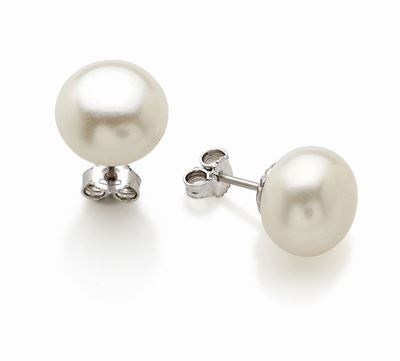 Orecchini in oro bianco 18K con perle coltivate