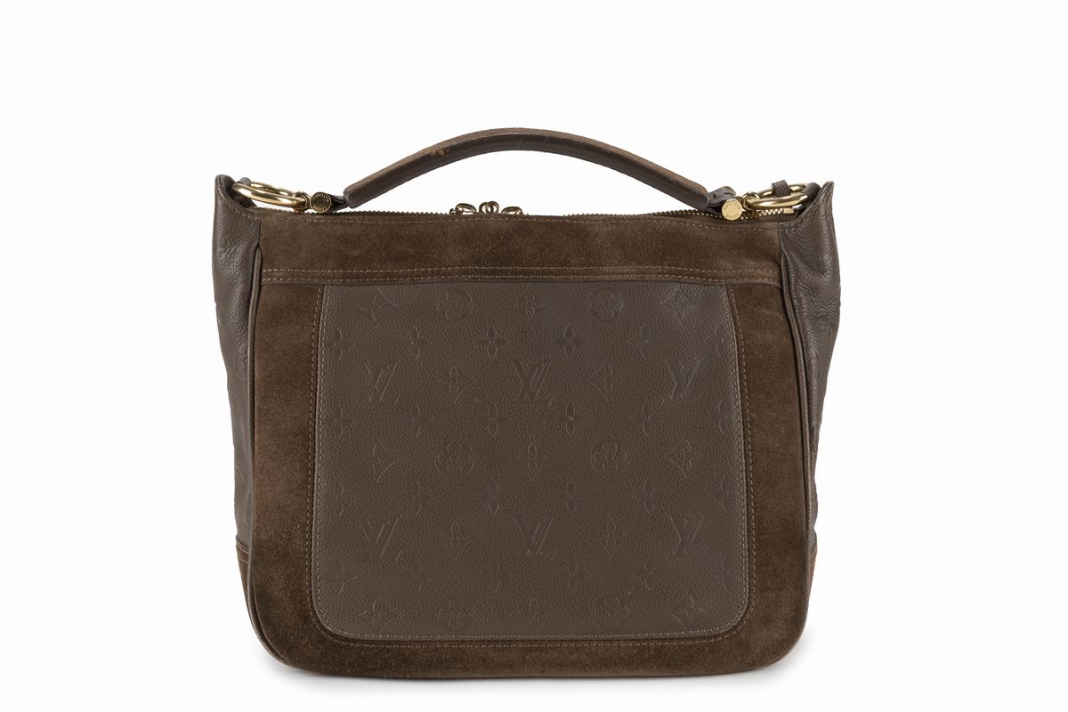 Louis Vuitton - Borsa in pelle monogram Empreinte e camoscio color tabacco