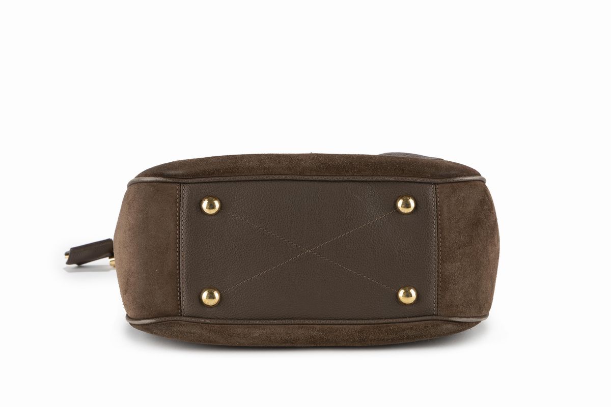 Louis Vuitton - Borsa in pelle monogram Empreinte e camoscio color tabacco