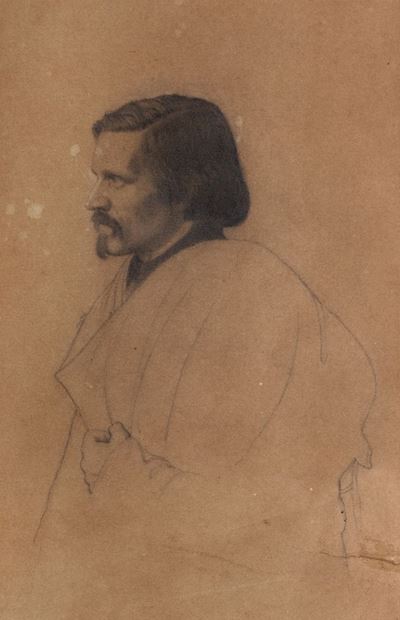 Autore sconosciuto, Ritratto di garibaldino, matita su carta