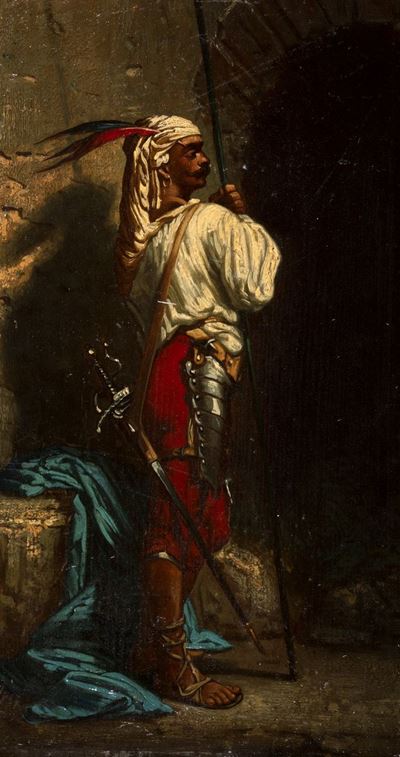 C. Alexandre, Coppia di guerrieri, olio su tavola