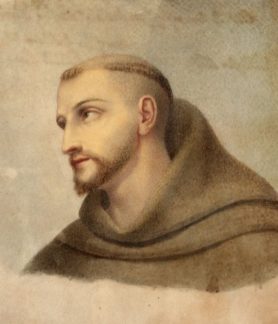 Scuola Italiana del XIX Secolo - Autore sconosciuto, Coppia di ritratti religiosi: Ritratto di gi...