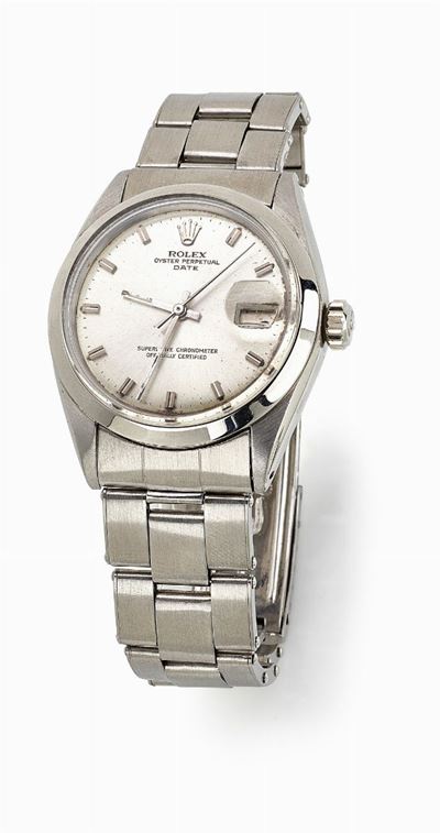 Rolex, Orologio Date Oyster Perpetual in acciaio, Ref. 1500, anni '70