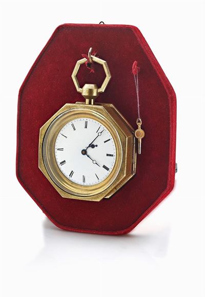 Orologio da muro anonimo, Orologio da tavolo in ottone dorato con quadrante in porcellana