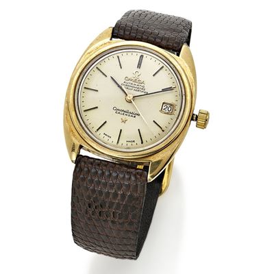 Omega, Orologio da polso Constellation Calendar in oro laminato, 1960 circa