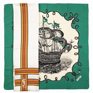 Lot comprising two silk scarves