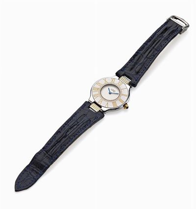 Cartier, Orologio da polso Ladies in acciaio con cinturino in pelle