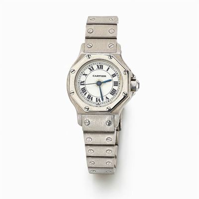 Cartier, Orologio da polso Santos Ladies in acciaio, circa 2000