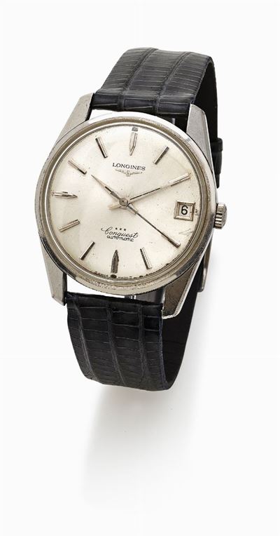 Longines, Orologio da polso Conquest in acciaio, circa 1960