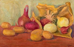 Natura morta con cipolle