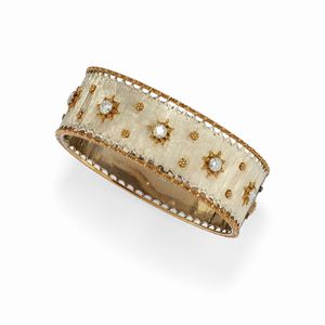 A 18K white and yellow gold, diamonds bracelet, signed Buccellati