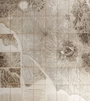 Map of the Roman Campagna and autograph letter