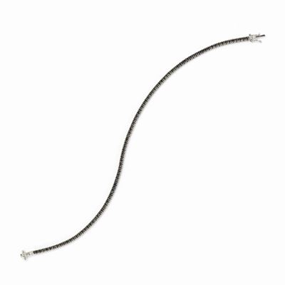 Bracciale tennis in oro bianco 18K con diamanti neri, ct 1,80 circa