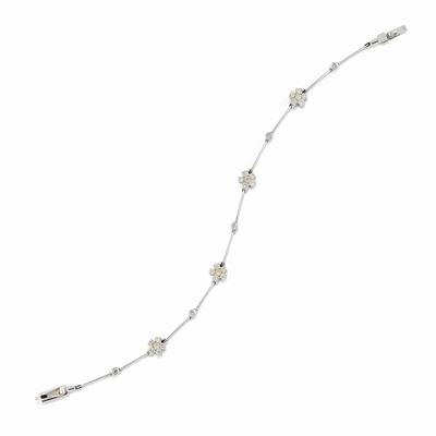 Bracciale tennis in oro bianco 18K con diamanti taglio brillante
