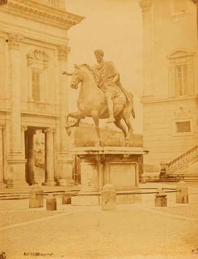 Roma: Campidoglio dalla serie 'Edifizi di Roma', stampa all'albumina vintage