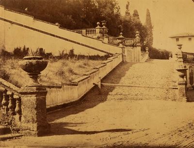 Frascati: Villa dei conti Torlonia, stampa vintage all'albumina