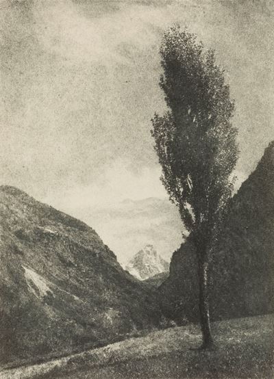 La prima visione del Cervino dalla Valle, stampa vintage al bromolio