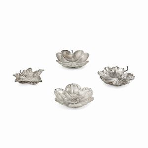 Four silver 925 leaves, Gianmaria Buccellati