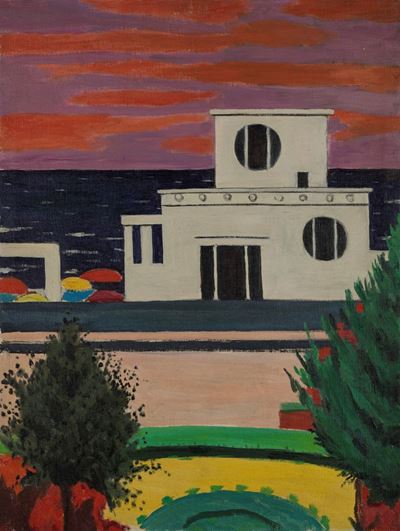 Paesaggio (Arma di Taggia), olio su tela, 1958