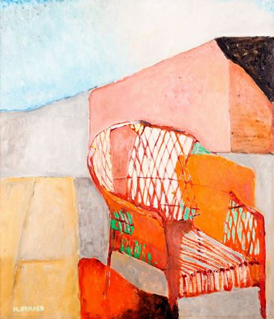 La poltroncina, olio su tela, cm 70 x 60