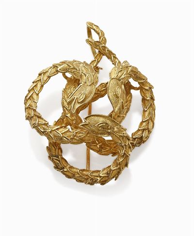 Ilias Lalaounis, Spilla-pendente in oro giallo 18K