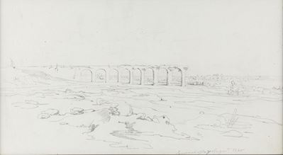 Coppia di disegni con paesaggi - 1840 e 1839, matita su carta