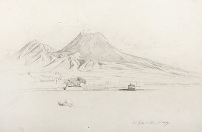 Tre disegni di Napoli, 1839-1840, matita su carta