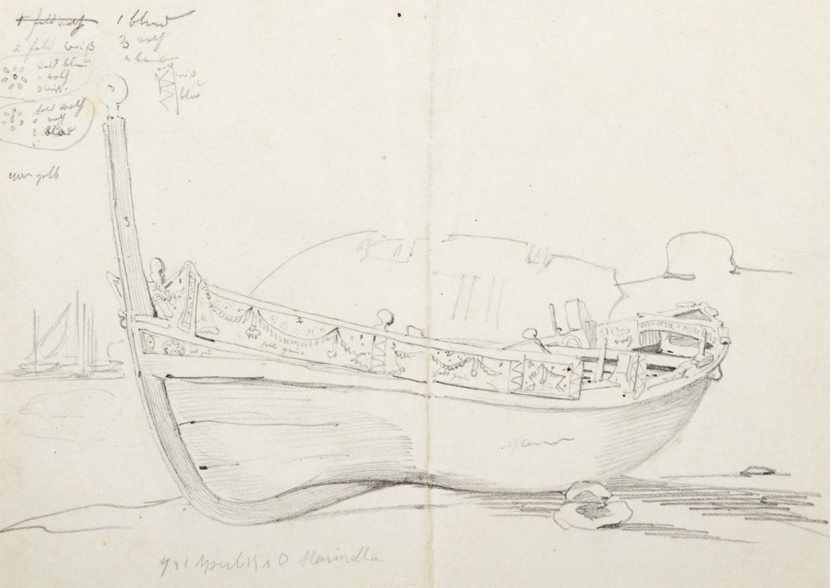 Johann Jakob Frey - Tre disegni di Napoli, 1839-1840, matita su carta