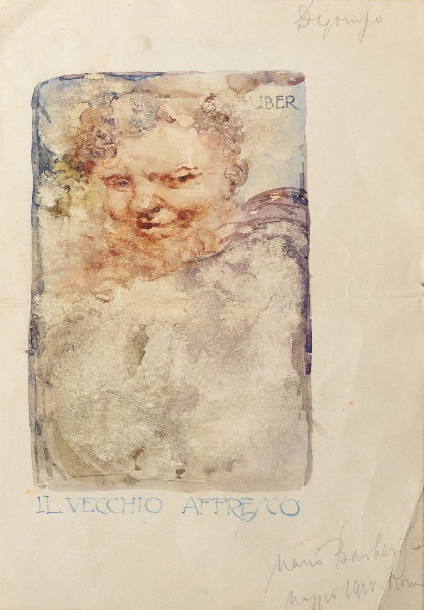 Mario Barberis - Coppia di disegni: 'La bella follia' e 'Il vecchio affresco'