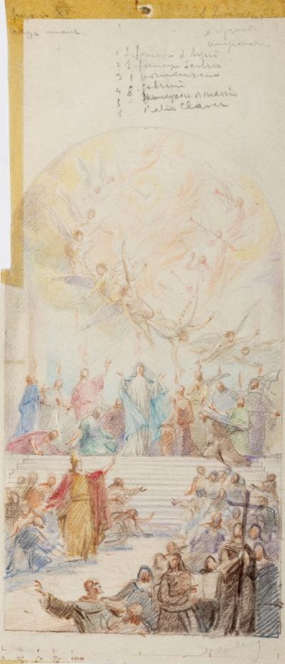 Coppia di disegni a soggetto sacro