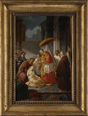 San Carlo gives the Eucharist to the plague victims (sketch for the altarpiece in the parish church of Rocca di Papa)