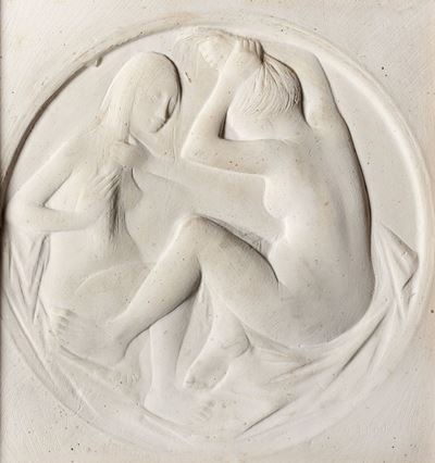 Bagnanti - bassorilievo in gesso