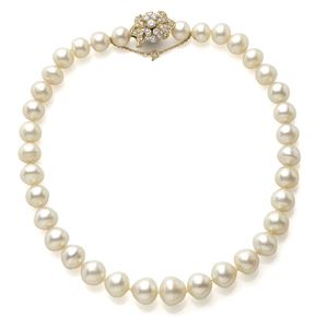 COLLANA IN PERLE E DIAMANTI, FIRMATA BULGARI