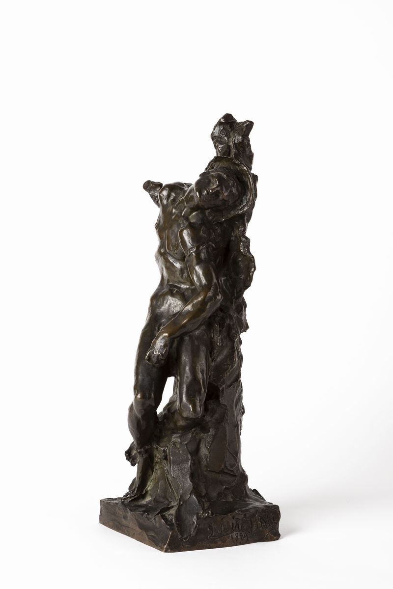 Désiré Fosse - San Sebastiano, scultura in bronzo