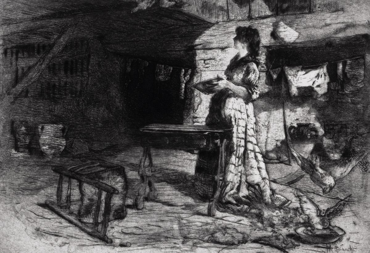Mosè Bianchi - Lotto di quattro incisioni