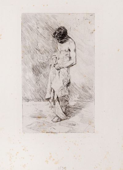 Mariano Fortuny y Marsal, Un pouilleux, acquaforte su carta china, 1875