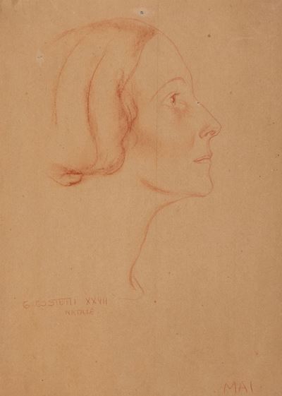 Ritratto di Mai Sewell, sanguigna su carta