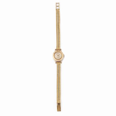 Orologio da donna, oro rosso 18K con quadrante chiaro e movimento a carica manuale