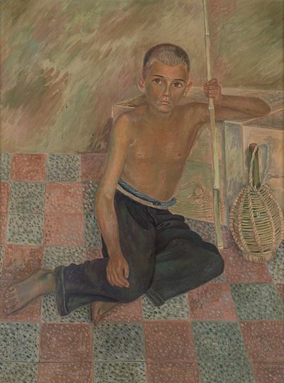 Pastorello seduto, olio su tavola, 1939