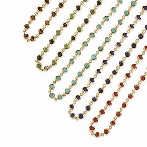 Five 18K yellow gold, coral, lapislazzuli, tiger's eye, turquoise, jade and bloodstone necklaces, 1970 circa, Pomellato