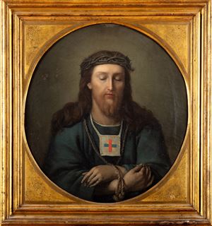 Cristo con corona di spine, in tondo