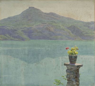 Lago di Albano, acquerello su cartoncino