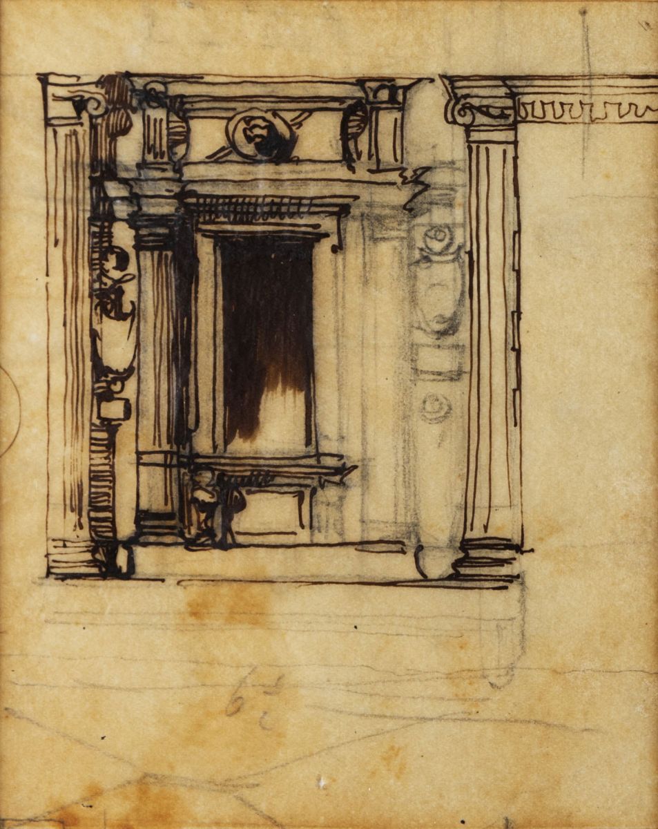 Giuseppe Sacconi - Tre bozzetti architettonici per il Monumento a Vittorio Emanuele II a Roma, ma...