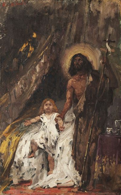 San Giovanni guarisce un bambino, olio su tela